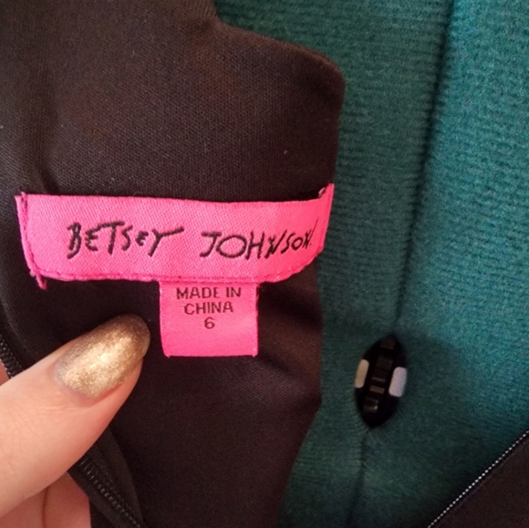 Betsey Johnson Women's Scalloped Dress with Pearl Buttons - Picture 5 of 5